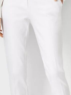 NWT Ann Taylor White High Rise cuffed Dress Pants classic capsule career 14 nice